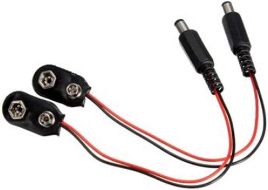 UIOTEC 9V Battery Buckle Snaps Power Cable Clip Connector 2.1Mm Dc Jack Plug for Arduino (2Pcs) **