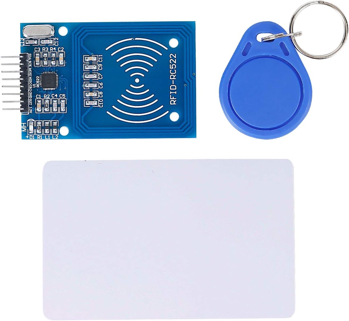 SunFounder (Upgraded) (Upgraded) RFID Kit Mifare RC522 RFID Reader Module with S50 White Card and Key Ring for Arduino Raspberry Pi