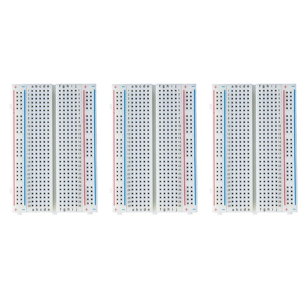 ELEGOO 3pcs Breadboard 830 Point Solderless Prototype PCB Board Kit for Arduino Proto Shield Distribution Connecting Blocks