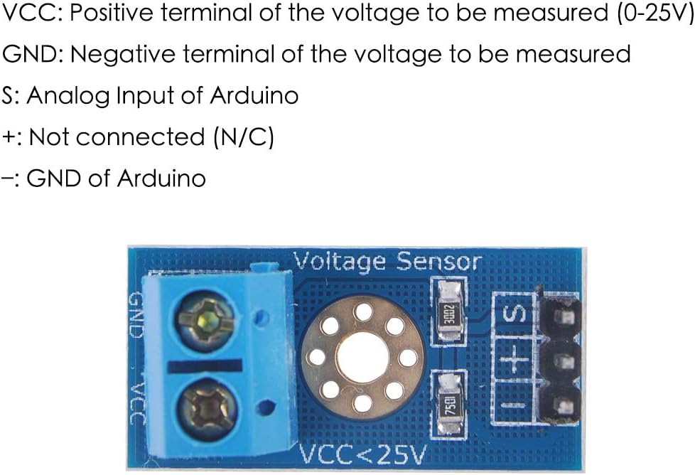 DC0-25V Voltage Detection Module Voltage Sensor for Arduino Raspberry Pi (pack of 5pcs)
