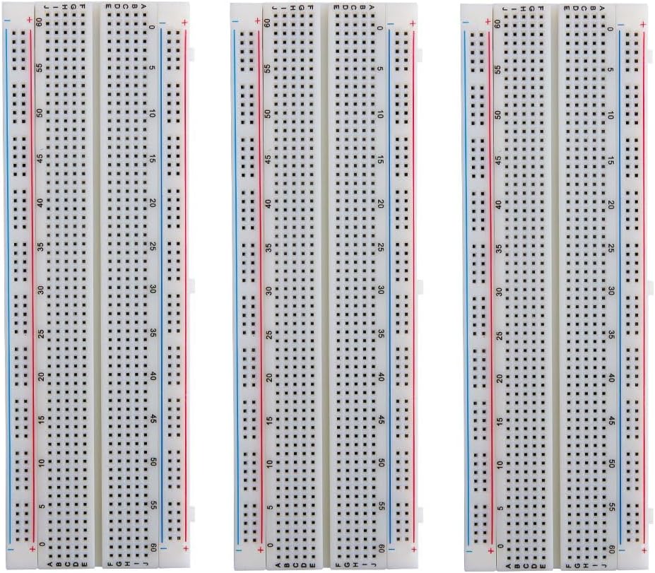 ELEGOO 3pcs Breadboard 830 Point Solderless Prototype PCB Board Kit for Arduino Proto Shield Distribution Connecting Blocks