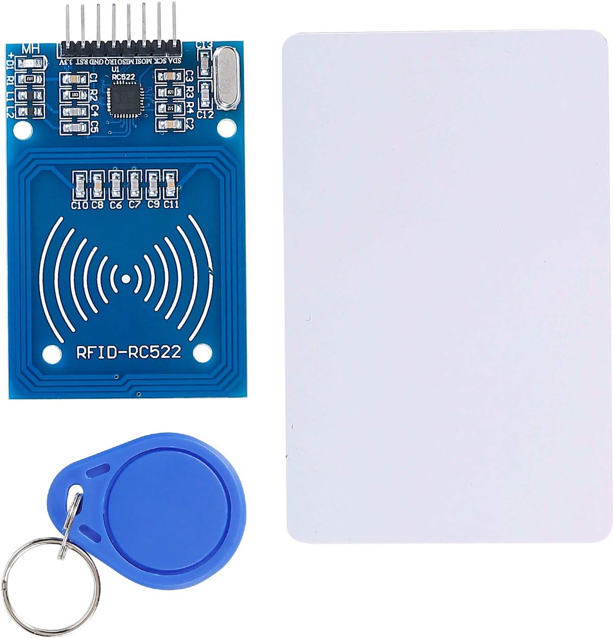 SunFounder (Upgraded) (Upgraded) RFID Kit Mifare RC522 RFID Reader Module with S50 White Card and Key Ring for Arduino Raspberry Pi