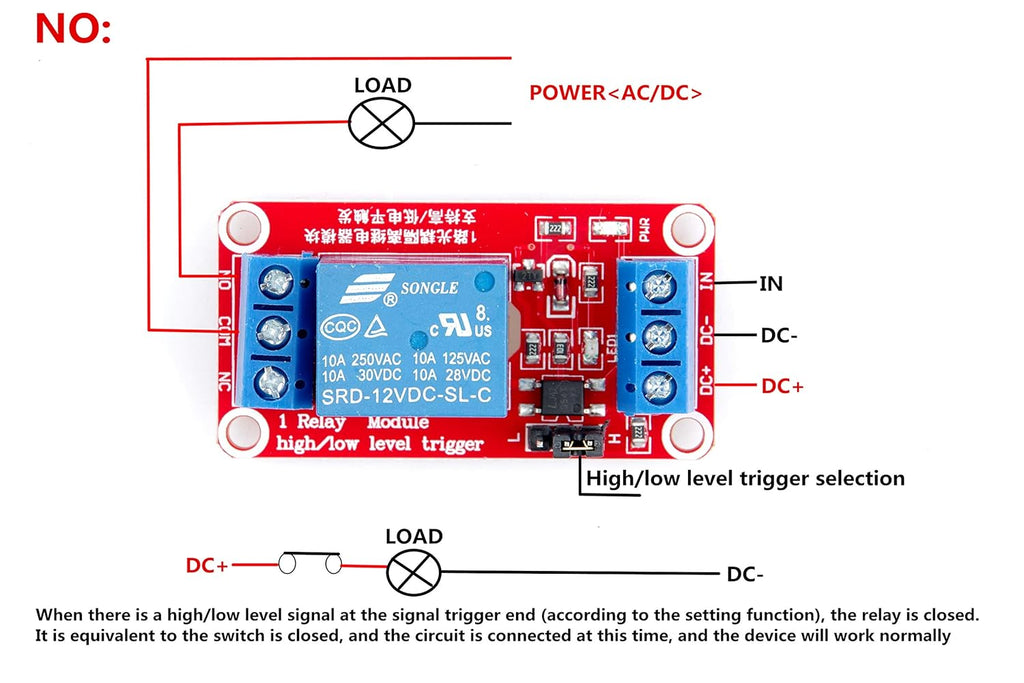 1-Channel Relay Module, 12V DC, 30A, High/Low Level Trigger, Optocoupler Isolation, PLC/Industrial Control